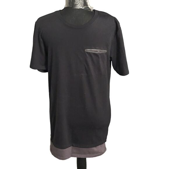 Nike‎ Shirt Men Small Black & Gray Short Sleeve The Nike Tee With Pocket - Picture 1 of 5